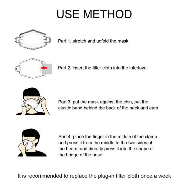 

PM2.5 Breathable Cotton Dust-proof Mouth Masks With 10 Activated Carbon Filters 2XPC