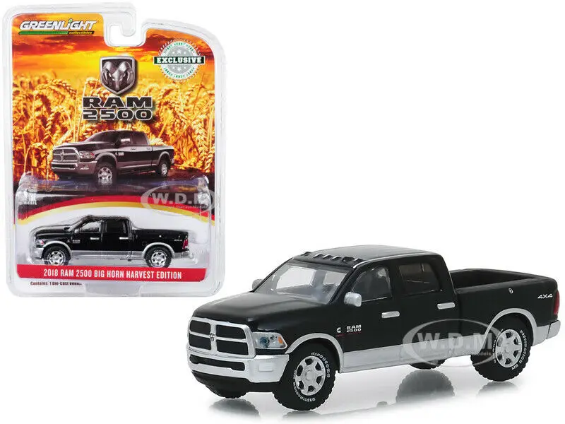 GL 1:64 2018 DODGE RAM 2500 большой гудок пикап Грузовик Черный сплав модель автомобиля