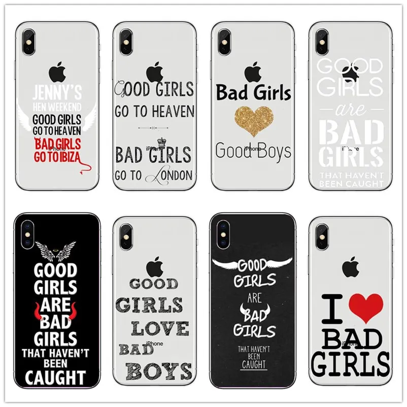 Модный пластиковый ультра задний Мягкий силиконовый чехол с надписью GOOD BAD GIRL для