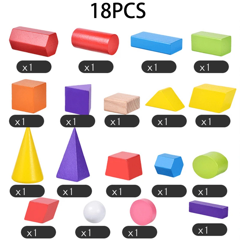 Обучающие деревянные игрушки Монтессори искусственные 3D фигуры ресурсы для