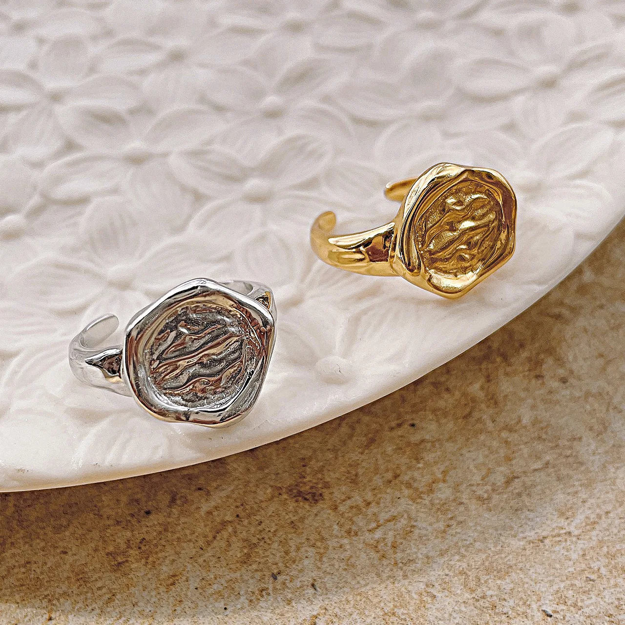 

Женские кольца ручной работы из серебра 925 пробы, регулируемые, размер 17 мм