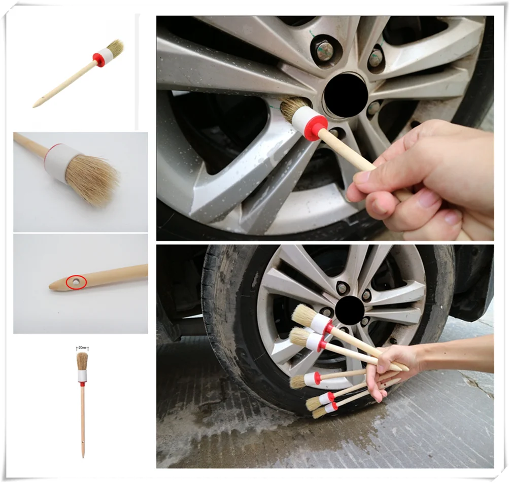 Чистка салона автомобиля детали красоты деревянная щетка винт автоматическая