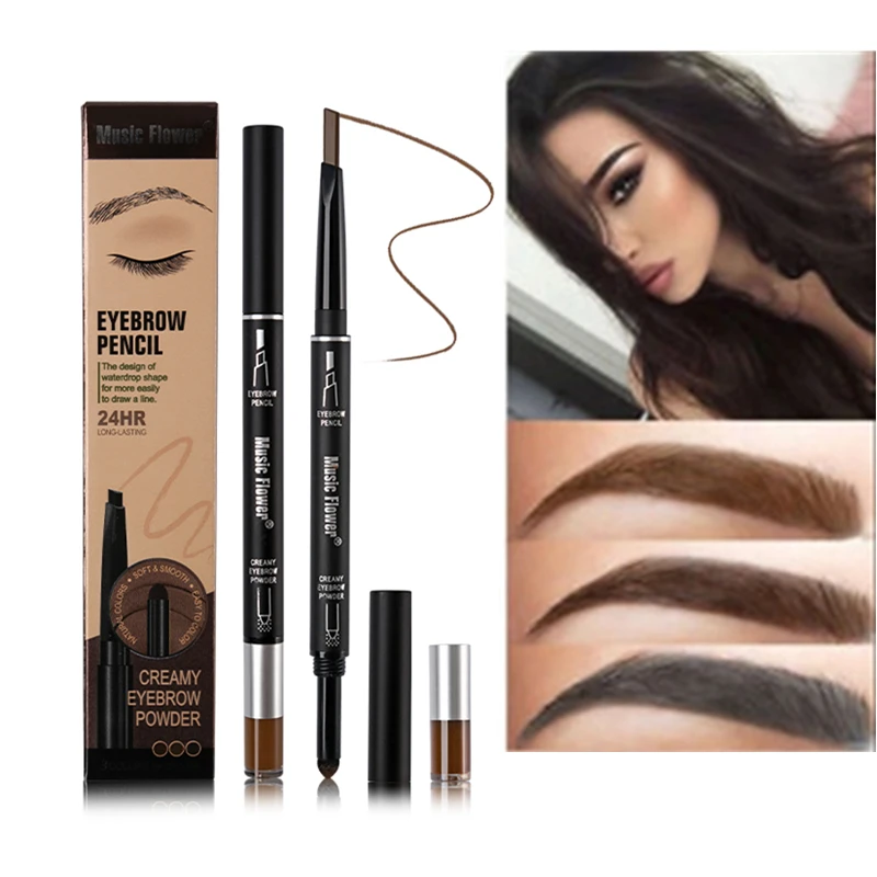 2 в 1 кремовый карандаш для бровей и пудра бровей|Средства роста бровей| |