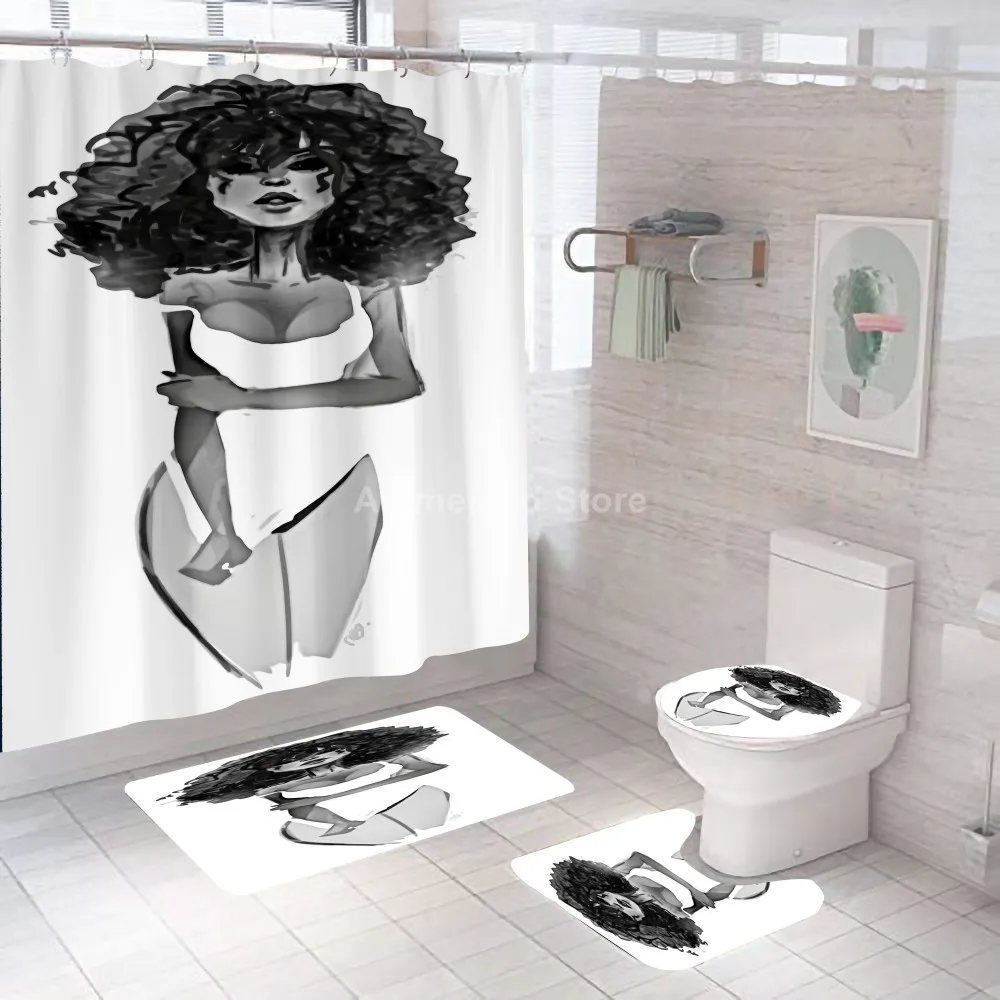 Сексуальные шторы для душа в африканском стиле девочек занавески ванной комнаты