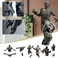 home wall decoration resin figure statue modern abstract art character hanging wall ornaments 3d through wall figure sculpture