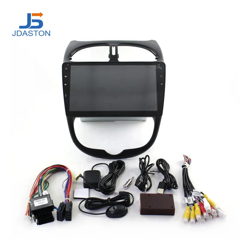 JDASTON Android 10 автомобильный DVD плеер для Peugeot 206 2002 2003 2004 2005 2006 2007 2008 WIFI мультимедийный