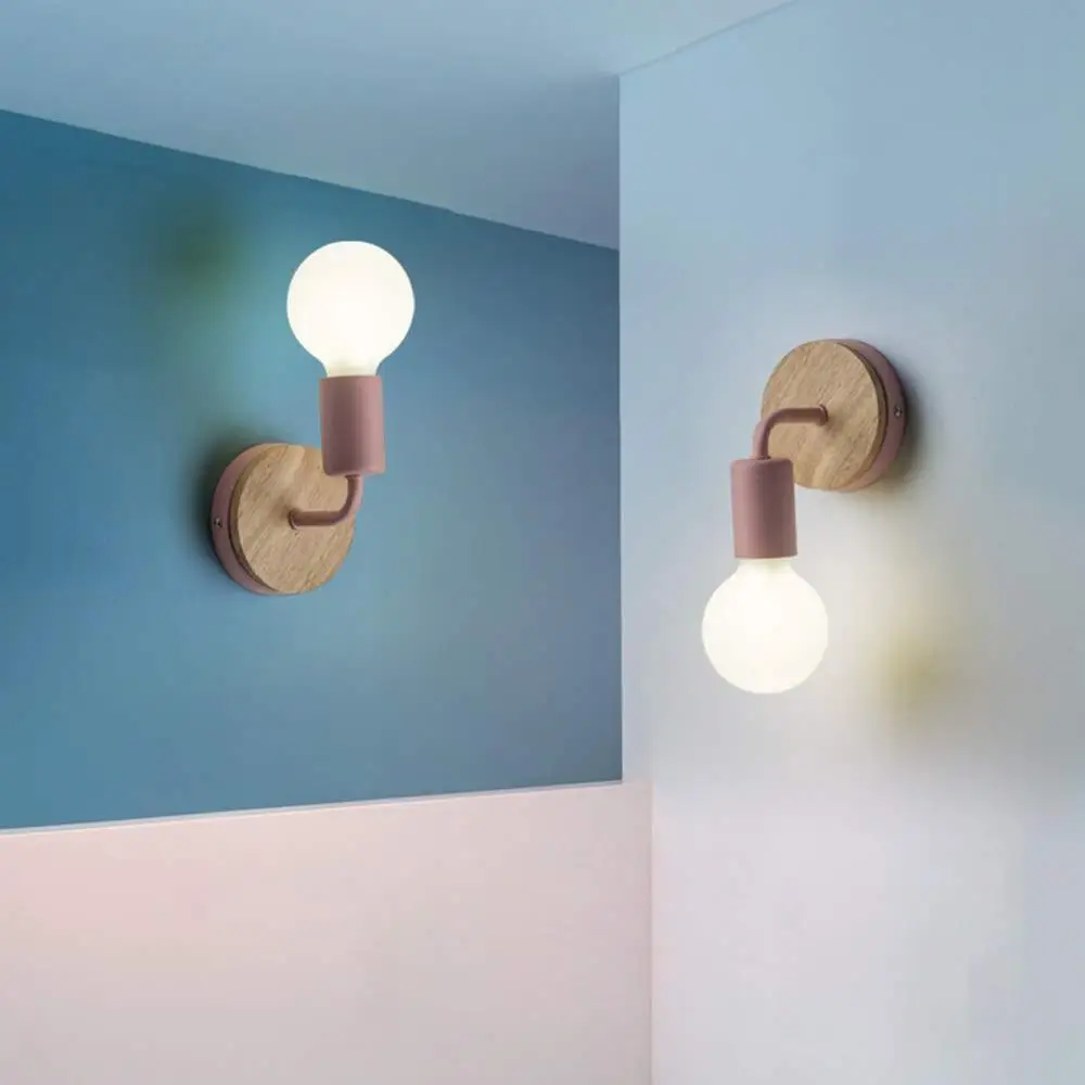 Минималистичный деревянный декоративный светодиодный настенный светильник