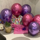 10 шт. 51218 дюймов блестящий металл жемчужные латексные воздушные шары с хром цвета: золотистый, серебристый металлик круглый гелиевый воздух шары на день рождения свадебное украшение