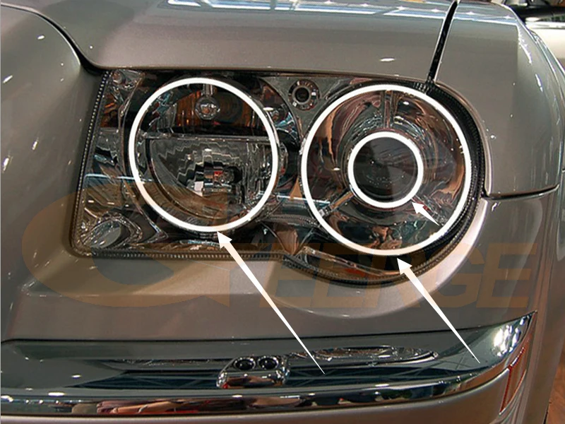 Фото Для Chrysler 300 C 300C 2004 2005 2006 2007 2008 2010 RF Remote BT App многоцветный ультра яркий 8 шт RGB комплект светодиодов «глаза ангела» №2