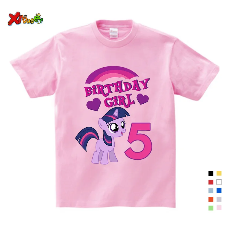 

Girls Birthday T shirt Kids Funny Clothes Children Short Sleeve T-shirt O-neck T-shirt Tops Tee Customized Print Your Own Design