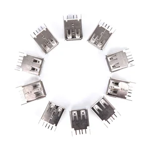 USB Female Socket Type A 4Pin 180 Degree Solder Connector
