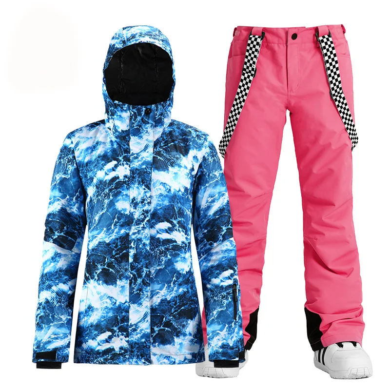СМН голубого океана Стиль с защитой от снега костюм комплекты для катания на
