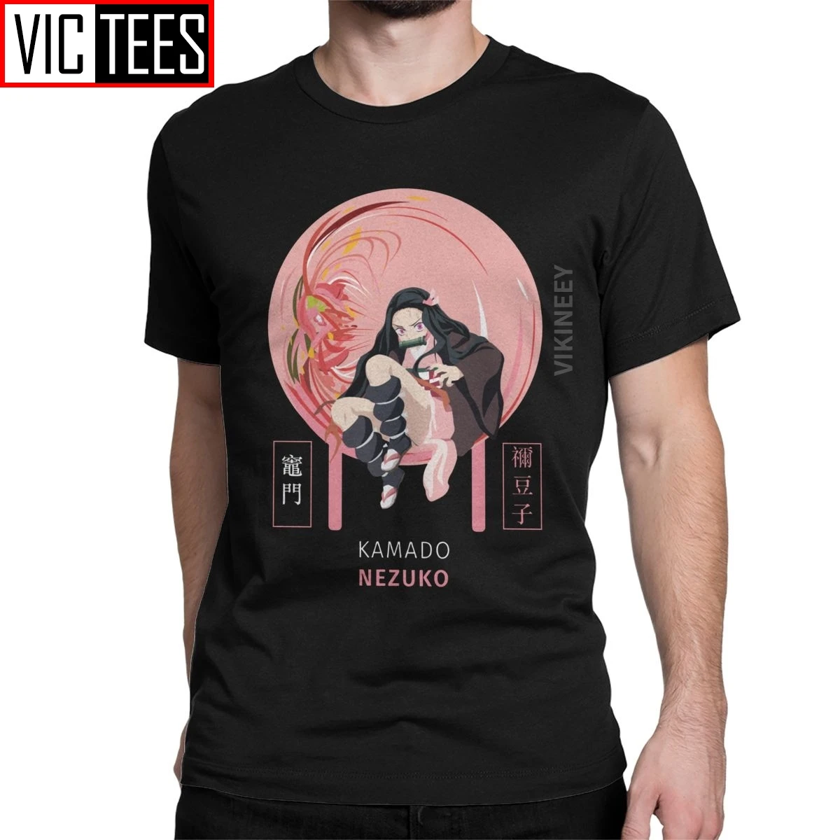 Nezuko футболка для мужчин демон убийца Kimetsu No Yaiba Kamado Tanjirou Аниме Манга хлопковая