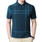 Мужская рубашка-поло BROWON, Повседневная Свободная рубашка из дышащего материала с коротким рукавом, рубашка-поло в клетку, топы для мужчин, лето 2019