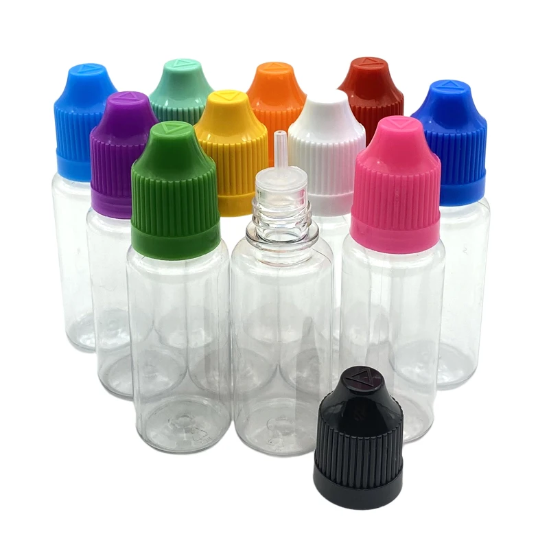 

50pcs 15ml PET Vial Empty Plastic Dropper Bottles With Child Proof Cap Clear Vial For Liquid Container