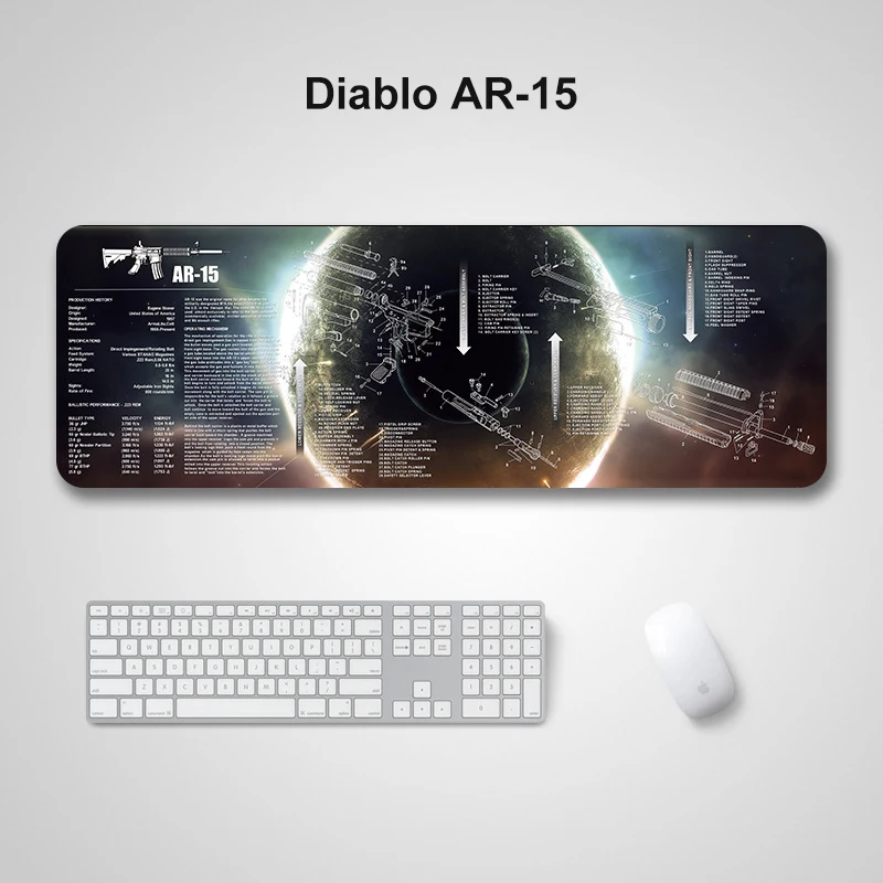 Gun Disassembled Mouse Locking Edge Large Natural Rubber Pad Waterproof Game Desk Mousepad Keyboard Mat For Warcraft Dota | Компьютеры и