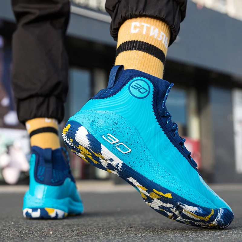 Новинка вязаная Баскетбольная обувь на воздушной подушке Мужская Уличная Боевая