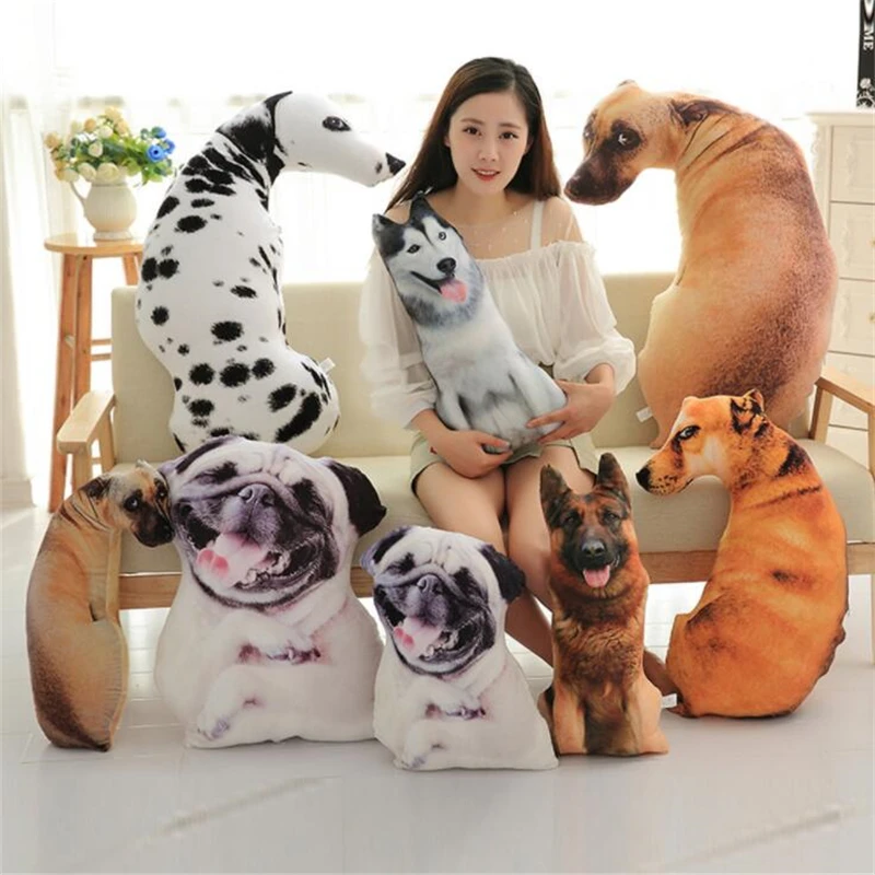 3D милые изгиб с принтом Собака и диванные подушки реалистичные животные смешной