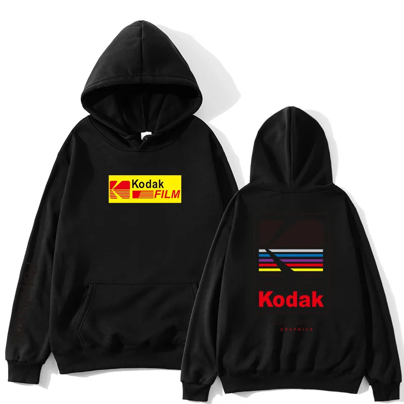 Японский Хип Хоп Зимний флисовый худи Harajuku kodak куртки мужские и женские толстовки
