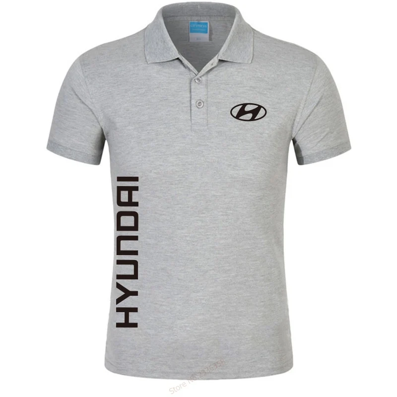

2019 summer New Brand Men's Business Solid short Sleeve Hyundai Polo Shirt Men Cotton short Sleeve Polo Shirt for Men and woman