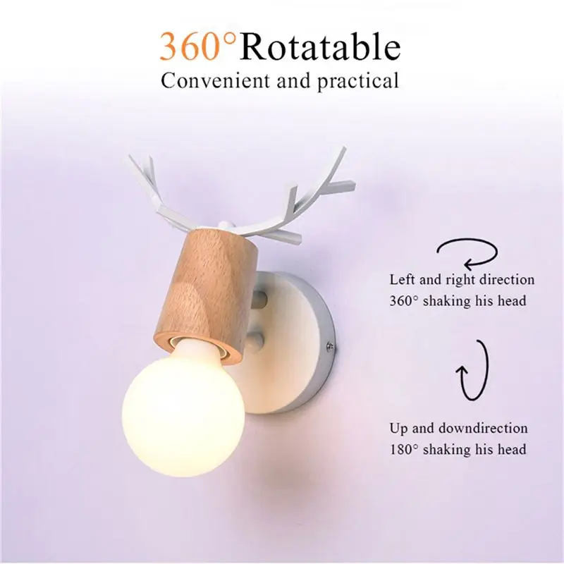 

Loft Antique Iron Simple Antlers Wall lamp American country Retro Restaurant Bar Corridor Aisle Wall Wall lamp