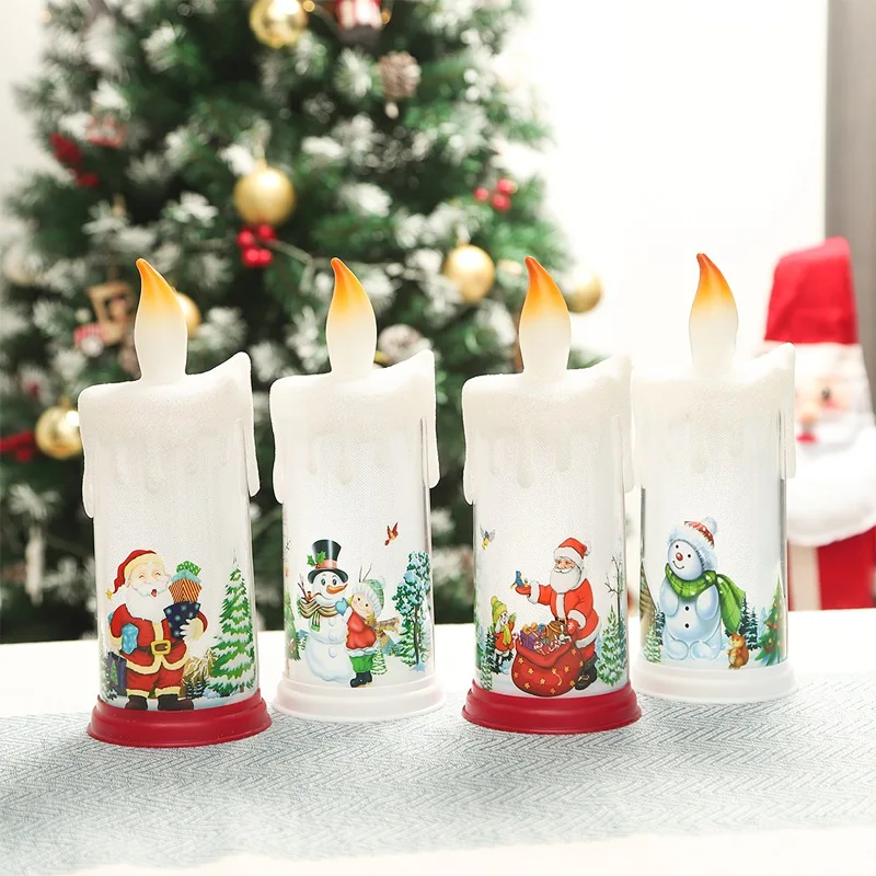 

Christmas 2022 Battery Operated LED Candles Tealight Night Light Lamp Christmas Decorations for Home New Year Gift Navidad Natal