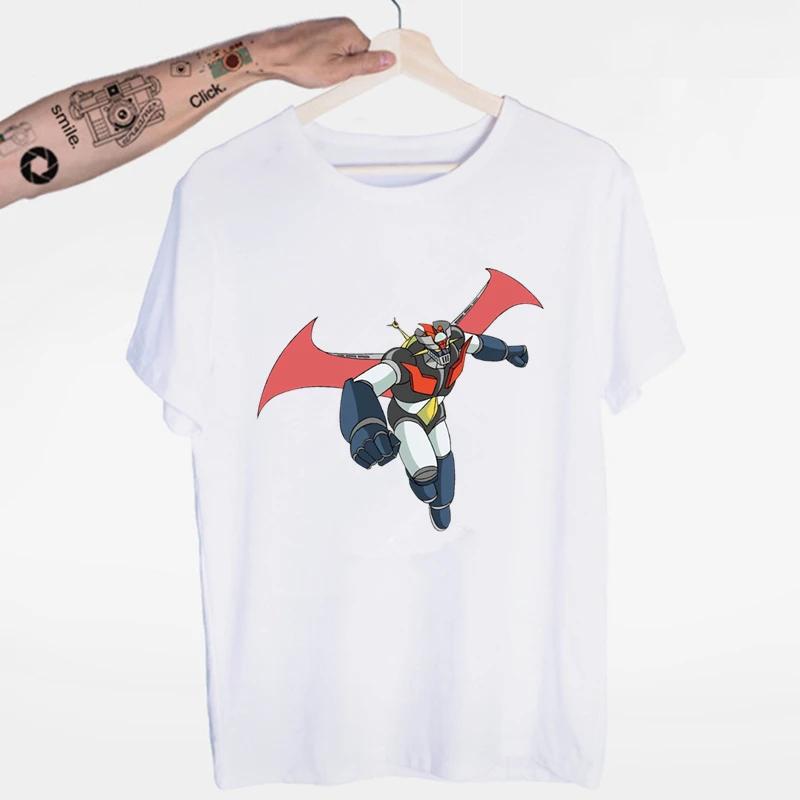 Ретро Mecha Mazinger Z Аниме Nagai Shin Shougeki футболка с круглым вырезом и короткими рукавами