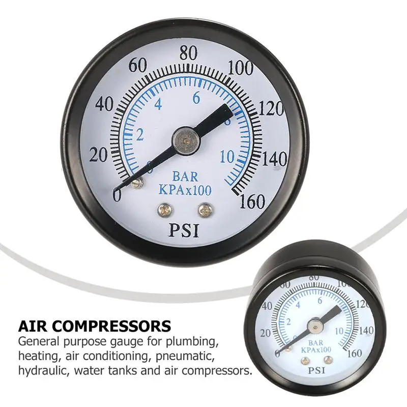 

1 Pc Metal Dual Scale 0-160psi 0-10bar NPT Economical All Purpose Pressure Gauge
