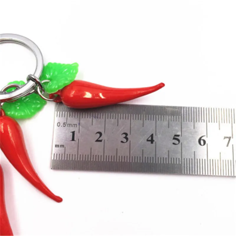 Fashion Keychain Bag Cute Resin Chilli Pendant Creative Chili Key Chain Car Ring Female Jewelry Holiday Gift | Украшения и