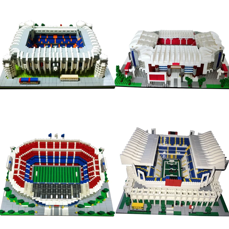 Бриллиантовые мини блоки футбольный клуб модель футбольного стадиона комплекты