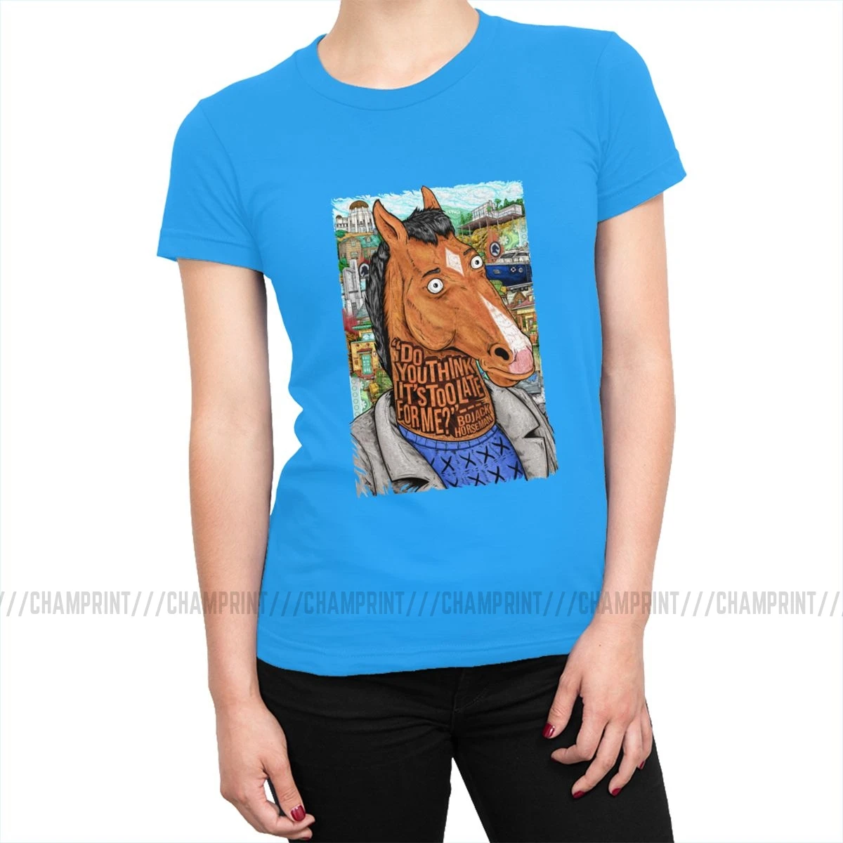 Женская футболка Bojack Horseman с забавным рисунком, эстетическая футболка с круглым вырезом, хлопковая уличная одежда размера плюс, женская одежда - Цвет: Мятный