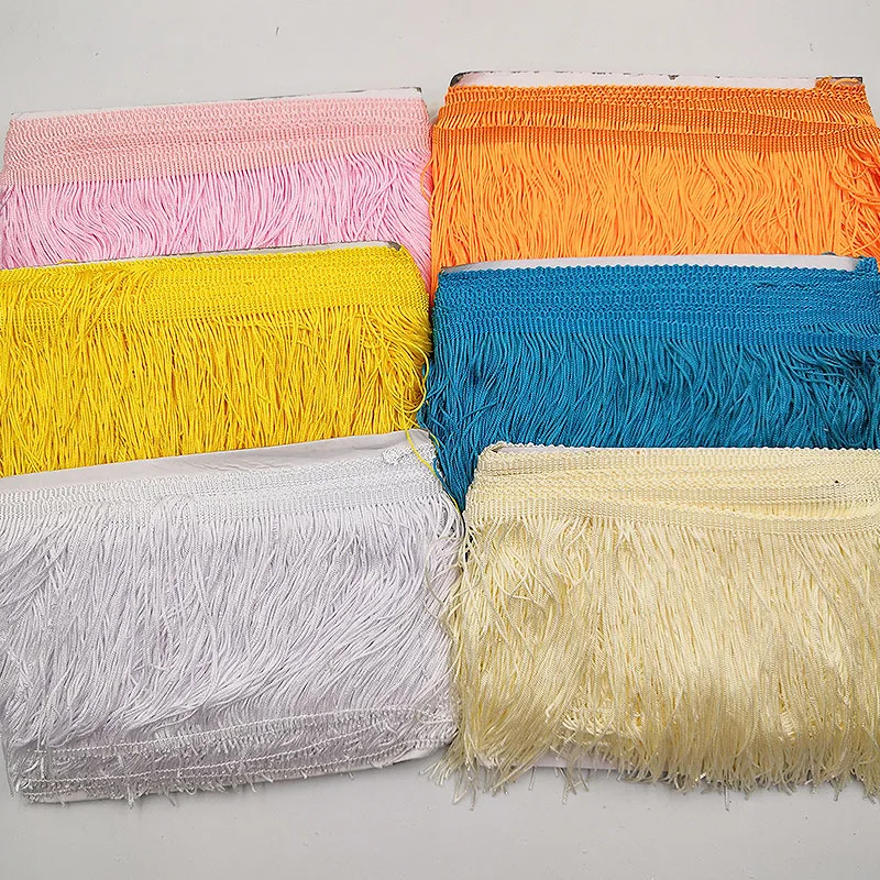 5-10 ярдов 15 см длинная бахрома кружевная кисточка из полиэстера обрезная лента