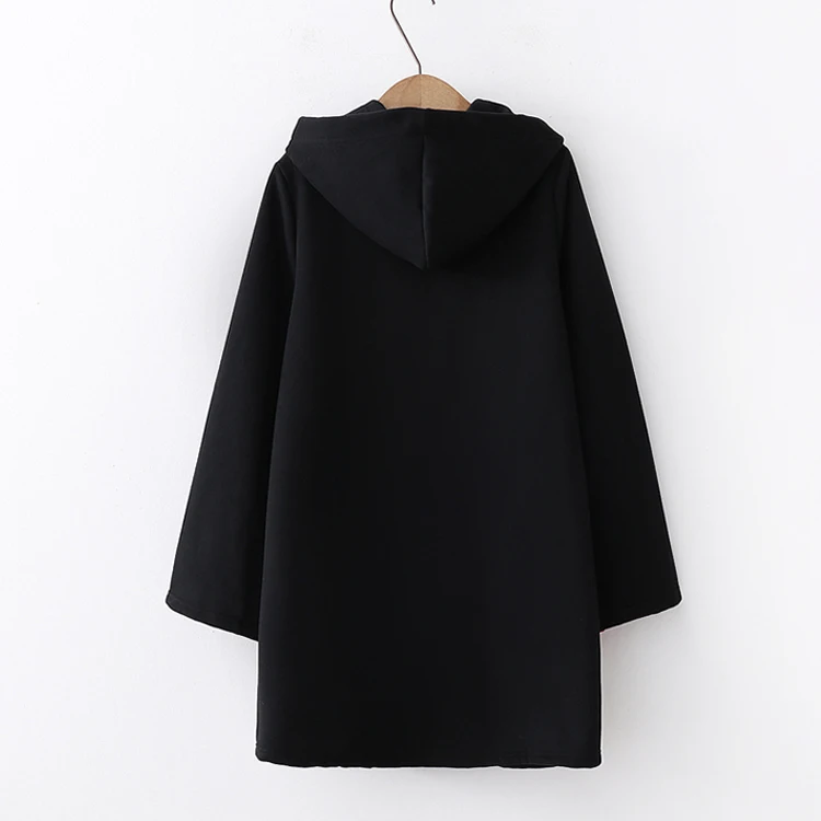 Толстовка в стиле ретро с вышивкой японский Готический Свободный свитшот