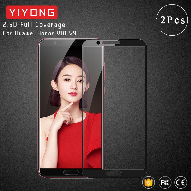 

YIYONG полное покрытие стекло для Huawei Honor V10 V9 закаленное стекло Honor View 10 Lite Защита экрана для Huawei V10 V9 V8 стекло