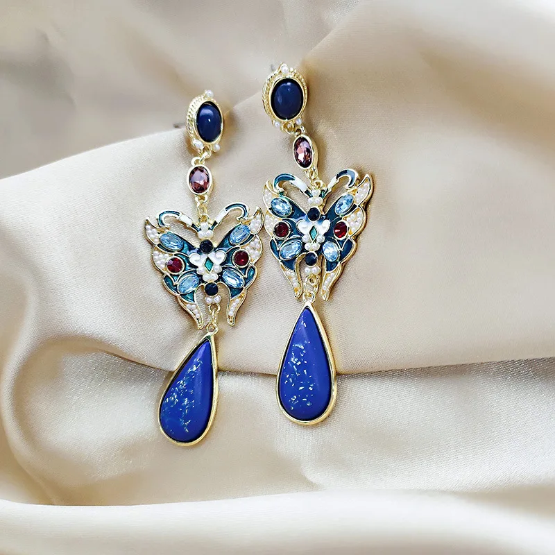 Винтажные Женские Висячие серьги с бантом элегантные ретро серьги-капли