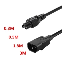 iec 320 c14 male plug to c5 female adapter cable iec 3 pin male to c5 pdu ups power converter cord
