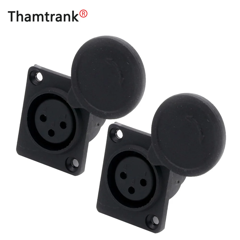 

100pcs XLR 3Pins Female Socket Wire Connecter Adapte for Power Audio Video Panel Mount type with protecting cover