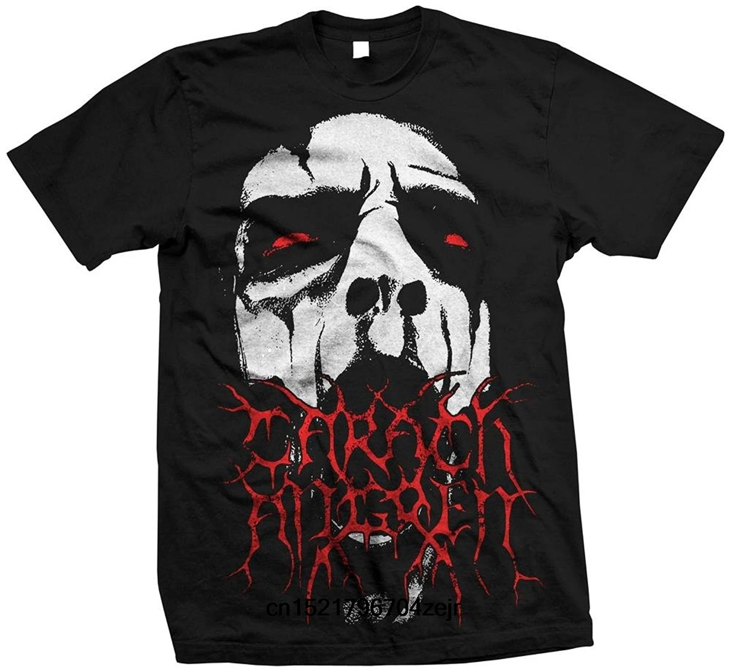 Для мужчин футболка Carach ангрен ремешок для лица из черного металла короткий