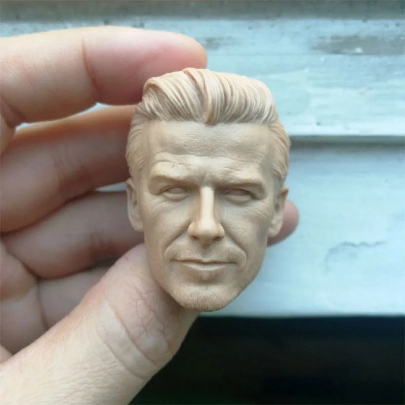 

Unpainted 1/6 Beckham Head Sculpt PVC Male Soldier Head Carving Model Fit 12'' Action Figure Body for Fans DIY