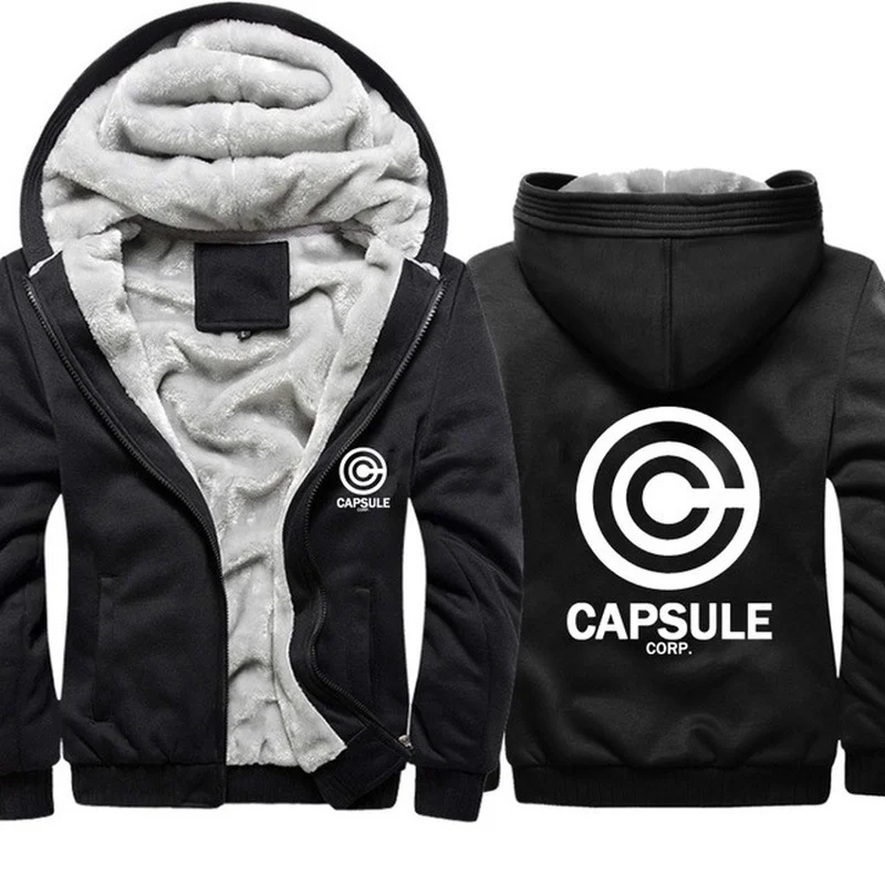 

Anime Z Capsule Corp Print Hoodies Men Camouflage Sweatshirts Winter Warm Thicken Fleece Coat Jacket Hoody Male