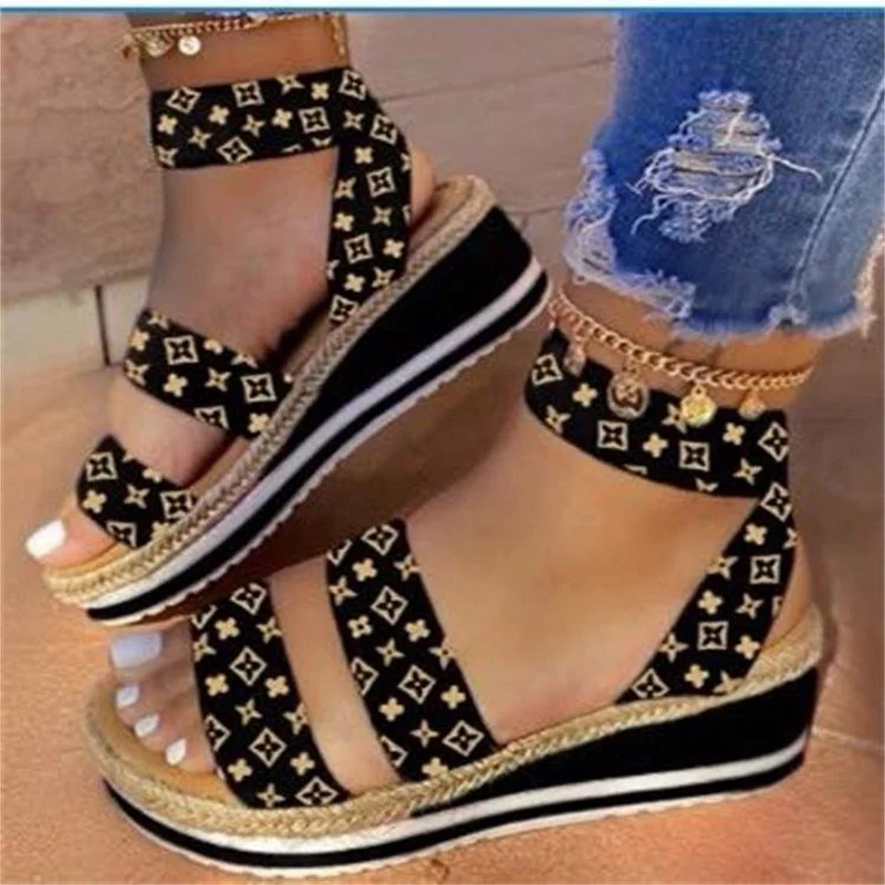 

New Ladies Sandals 2021 High-heeled Waterproof Platform Ladies Shoes Non-slip Open-toed Shoes Color Ladies Sandals