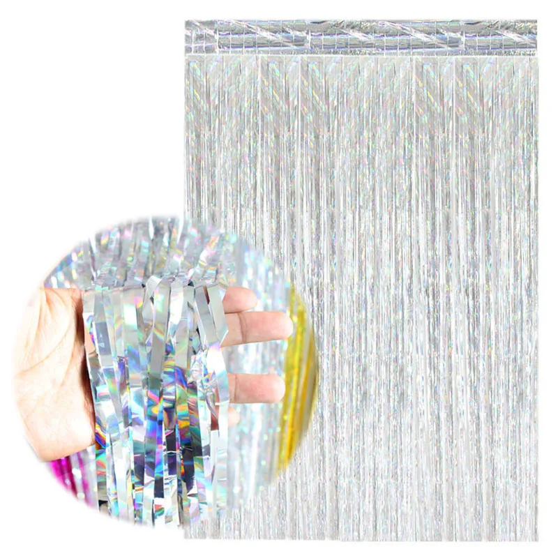 1pc silver Блестки из фольги шторы с блестками Baby Shower фотобудка фон украшения его девочка мальчик Babyshower вечерние принадлежности пол раскрыть - Цвет: 1pc silver