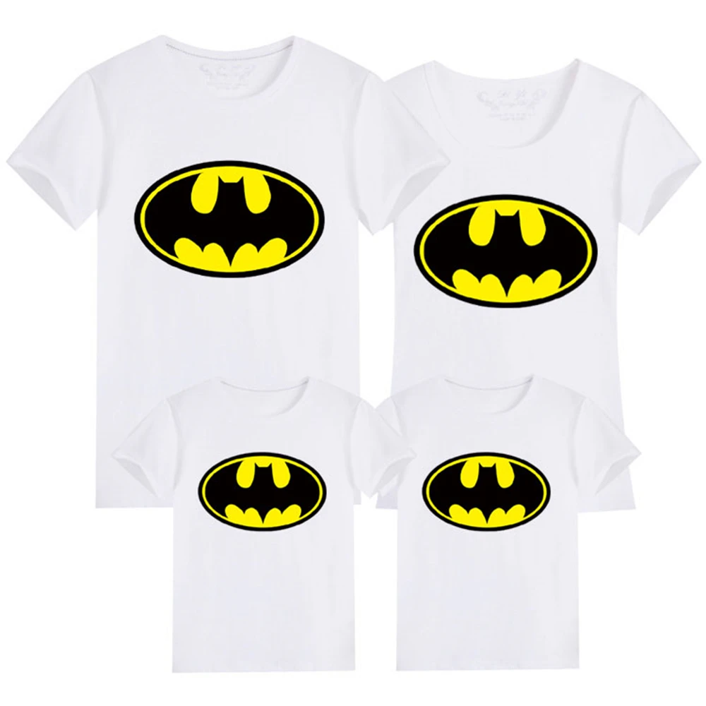 

Family T-shirts Summer Marvel Heroes Tees Cartoons Cotton Fashion Oversize Base Short Sleeve Casual Clothes Tops Streetwear
