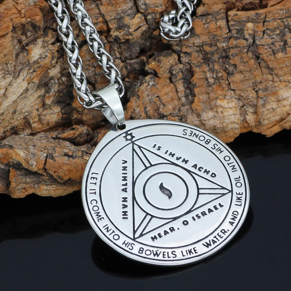 Talisman Pentacle of Solomon Seal Wiccan Pagan Hermetic Enochian Kabbalah Подвеска Ожерелье нержавеющая