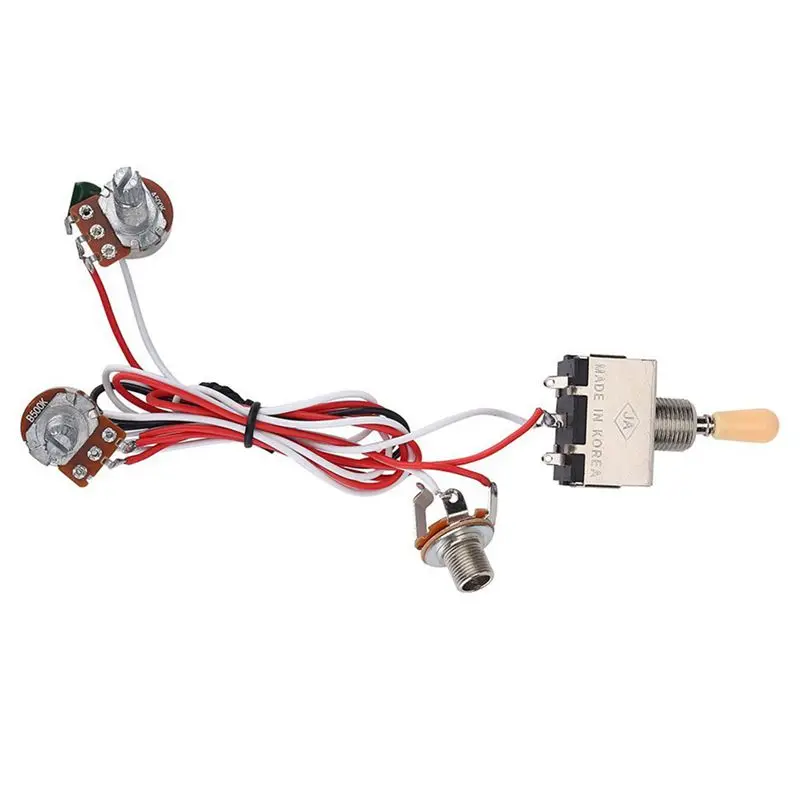 

New Guitar Wiring Harness 3Way Toggle Switch 1V1T 500k Electric Guitar 2 Humbucker