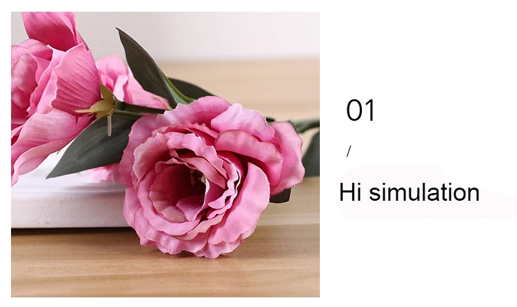 1 шт. Европейский искусственный цветок 4 головки поддельные Эустома Gradiflorus Lisianthus Рождество Свадьба Праздник декор дома 9 цветов