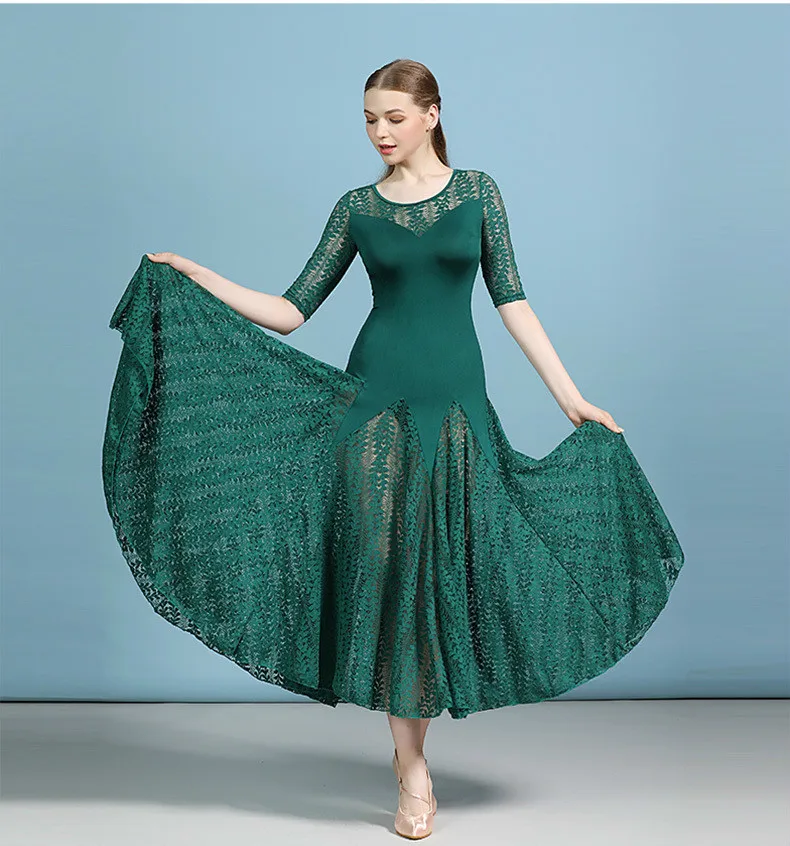 Женское платье для бальных танцев Платье Фламенко костюм танго вальса кружевное