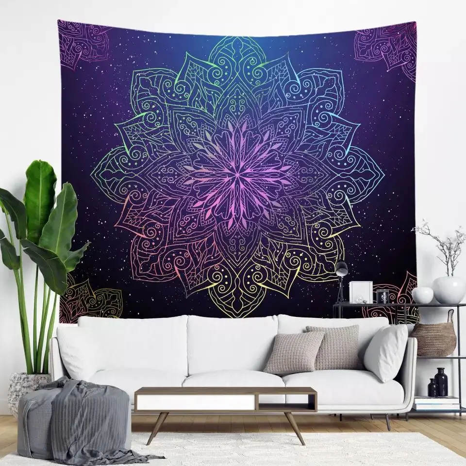 

Mandala Color Tapestry Dormitory Hanging Cloth Background Wall Cloth Beach Blanket Bedside Decorative Tapestry Protector