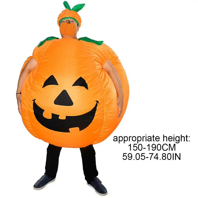 

Pumpkin Inflatable Costume with Hat Adults Funny Blow up Outfit Halloween Cosplay Fancy Dress