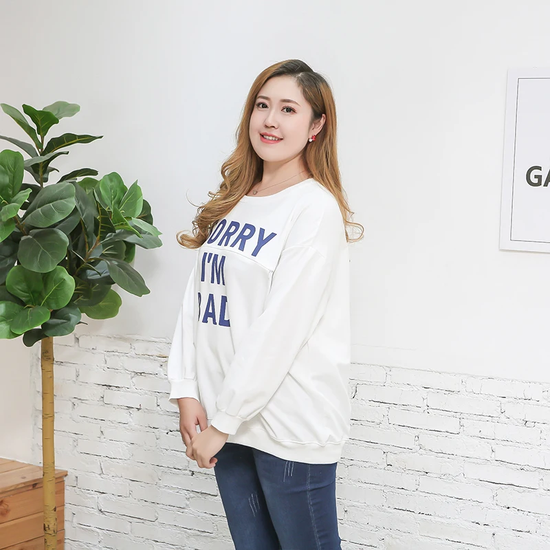 Хлопковая футболка с длинными рукавами для беременных женщин на осень и зиму